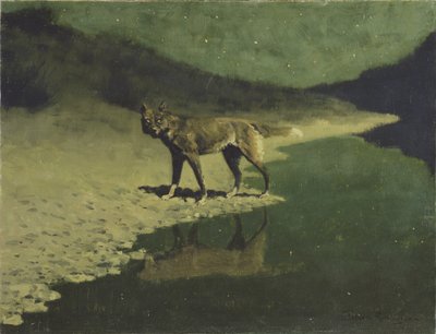Moonlight, Wolf, c.1904 alkotó: Frederic Remington