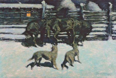 The Call for Help (At Bay) c.1908 (olaj, vászon) alkotó: Frederic Remington