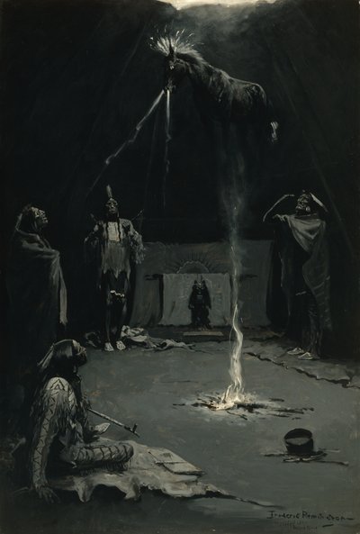The Going of the Medicine-Horse (indiai tűzisten) 1897 alkotó: Frederic Remington