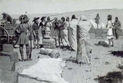 A tolmács integetett a fiataloknak alkotó: Frederic Remington