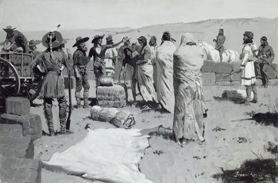 A tolmács integetett az ifjúságnak, 1900 körül alkotó: Frederic Remington