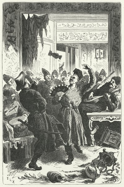 Ünneplés a mongol Kínában (metszet) alkotó: Frederic Theodore (after) Lix