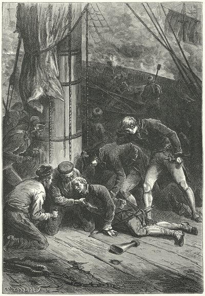 Lord Nelson admirális halála a trafalgari csatában alkotó: Frederic Theodore (after) Lix