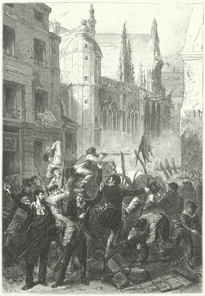 júniusi felkelés, 1848-as forradalom, Párizs (metszet) alkotó: Frederic Theodore (after) Lix
