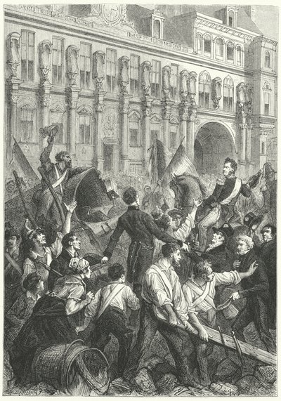 Louis Philippe, Orléans hercege úton a párizsi Hotel de Ville felé alkotó: Frederic Theodore (after) Lix