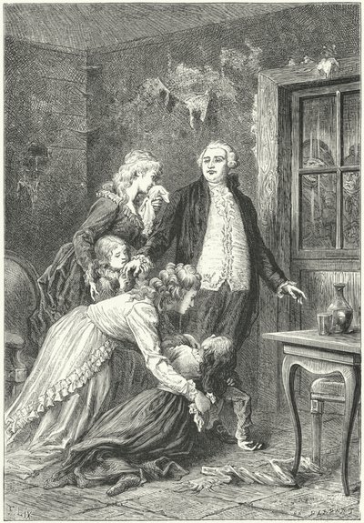 XVI. Lajos kivégzése előtt búcsúzik családjától alkotó: Frederic Theodore (after) Lix