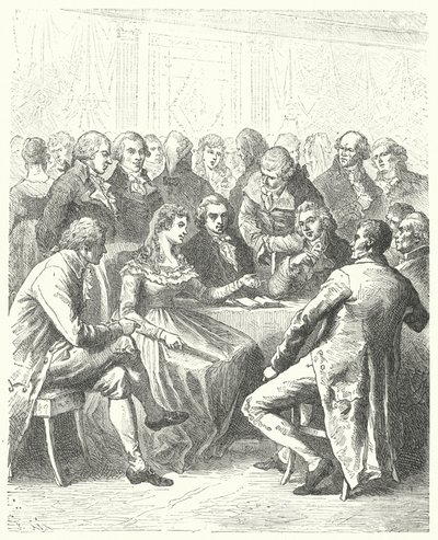 Madame Roland és a Girondins, francia forradalom (metszet) alkotó: Frederic Theodore (after) Lix