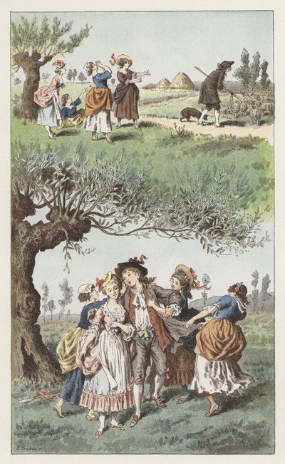 Három lány voltunk (színes litho) alkotó: Frederic Theodore (after) Lix