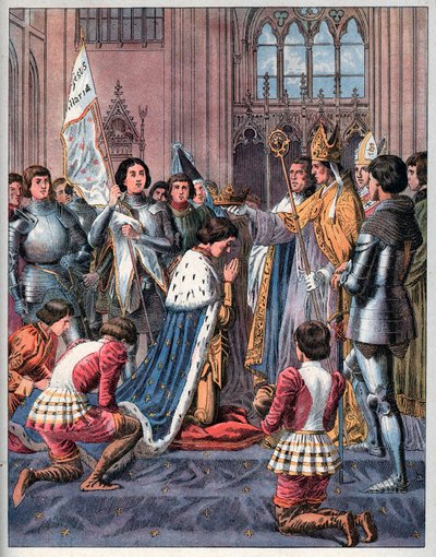Jeanne of Arc részt vesz VII. Károly koronázási szertartásán Reimsben 1429. július 17-én. alkotó: Frederic Theodore Lix