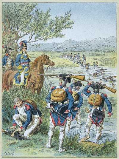 Második zürichi csata – Massena hadserege 1799-ben áthaladt a Lintz-en alkotó: Frederic Theodore Lix