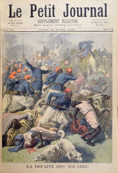A tuaregek veresége, a "Le Petit Journal" címlapja, 1894. április 30. alkotó: Frederic Theodore Lix