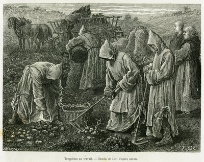 Trappisták dolgoznak. Lix metszete az A travers l