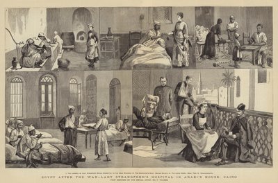 Egyiptom a háború után, Lady Strangford kórház Arabi házában, Kairóban alkotó: Frederic Villiers