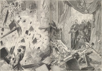 Sándor császár a robbanás után, 1880. február 17-én este. alkotó: Frederic de Haenen