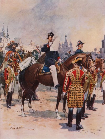 A császár koronázását bejelentő hírnökök alkotó: Frederic de Haenen