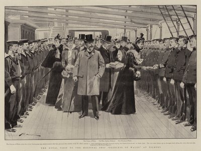 Királyi látogatás a Princess of Wales kórházhajón Tilburyben alkotó: Frederic de Haenen
