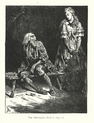 Illusztráció Dickens Két város története című művéhez (litográfia) alkotó: Frederick (after) Barnard