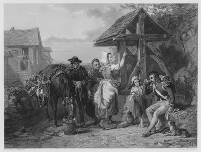A fáradt katona, a képről a Vernon Galériában (metszet) alkotó: Frederick (after) Goodall