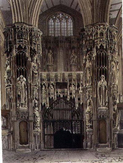 Ötödik Henrik kápolnája, 52. tábla a "Westminster Abbey"-ből, metszette J. Bluck (1791-1831), kiadta Rudolph Ackermann (1764-1834) 1811 (akvatinta). alkotó: Frederick (after) Mackenzie