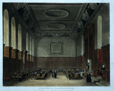 A Winchester College iskolaterme, a „History of the Colleges” része, a „History of the Colleges”-ból, a „History of the Colleges”-ból, Joseph Constantine Stadler (fl.1780-1812) pub. R. Ackermann alkotó: Frederick (after) Mackenzie
