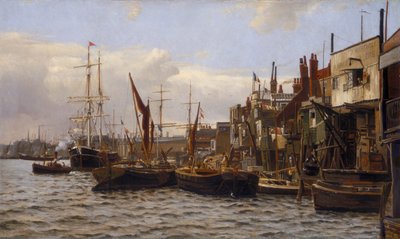 „The River at Limehouse”, 1890 alkotó: Frederick A Winkfield