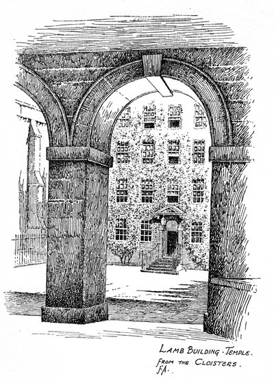 Lamb Building, Temple, a kolostorból, London, 1912 alkotó: Frederick Adcock