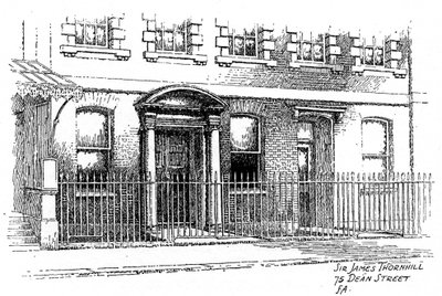 Sir James Thornhills ház, 75 Dean Street, London, 1912 alkotó: Frederick Adcock