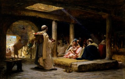 Kávézó Biskrában, Algériában, 1884. alkotó: Frederick Arthur Bridgman