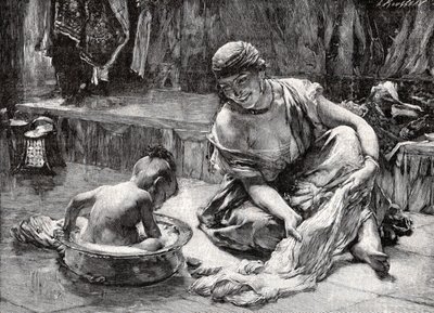 Gyermekfürdő, Egyiptom alkotó: Frederick Arthur Bridgman