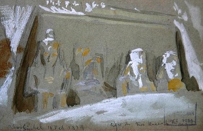Ramszesz négy kolosszális szobra az Abu Simbel-i Nagy Templomban alkotó: Frederick Arthur Bridgman