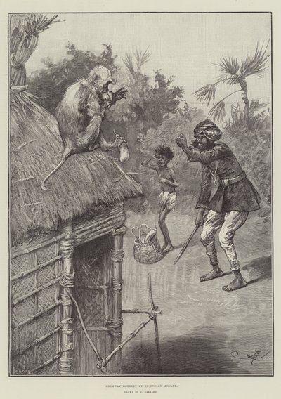Autópálya-rablás egy indiai majom által alkotó: Frederick Barnard