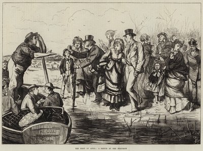 Április elseje, vázlat a hajóversenyen alkotó: Frederick Barnard