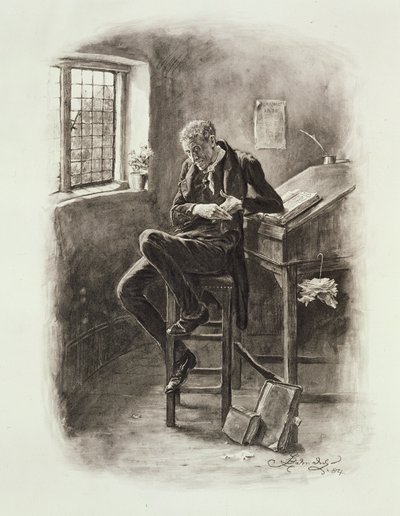 Uriah Heep, Thomas Archer „Charles Dickens: Egy pletyka az életéről” című művéből, 1894 körül. alkotó: Frederick Barnard