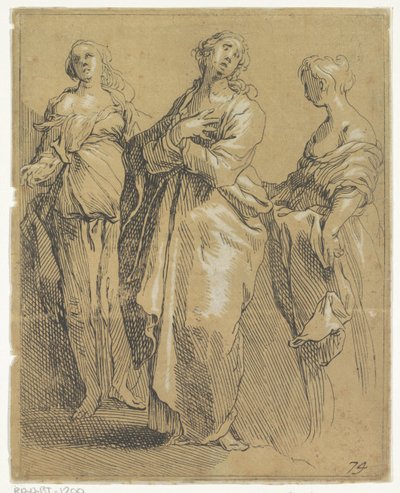 Három álló figura alkotó: Frederick Bloemaert