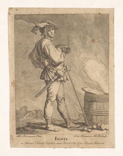 Tüzijáték Ignis (cím az objektumon) A négy elem (sorozat címe) alkotó: Frederick Bloemaert
