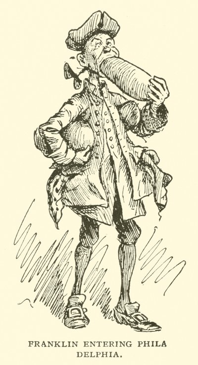 Franklin belép Philadelphiába alkotó: Frederick Burr Opper