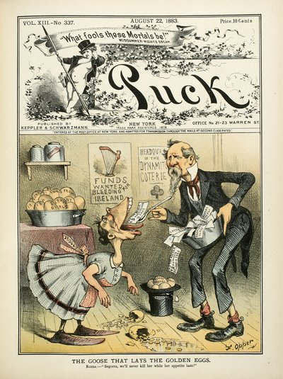"Az aranytojást tojó lúd", Puck, címlap, augusztus 22. alkotó: Frederick Burr Opper