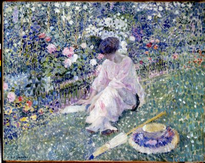 Kert júniusban alkotó: Frederick Carl Frieseke