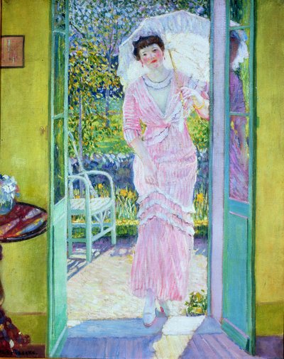 Jó reggelt, 1912-13 körül (olaj, vászon) alkotó: Frederick Carl Frieseke