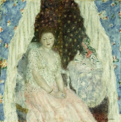 Tanulmány a „Blue Curtains”-hez, 1924 körül (olaj, vászon) alkotó: Frederick Carl Frieseke