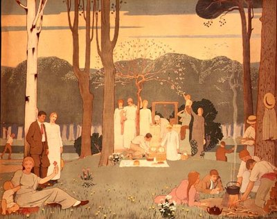 Piknik jelenet (plakát) alkotó: Frederick Cayley Robinson
