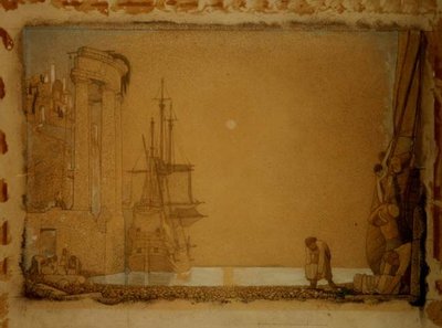 Rakomány kirakodása (ceruza és kréta) alkotó: Frederick Cayley Robinson