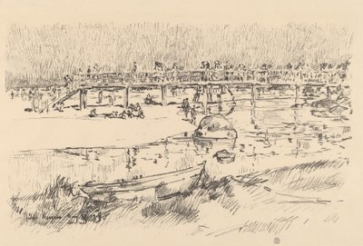 Fürdőstrand, Bass Rocks, c. 1918. alkotó: Frederick Childe Hassam