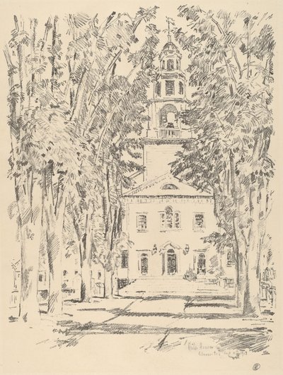 Colonial Church, Gloucester, 1918. alkotó: Frederick Childe Hassam