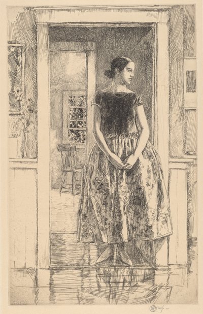 Lány modern ruhában, 1922. alkotó: Frederick Childe Hassam