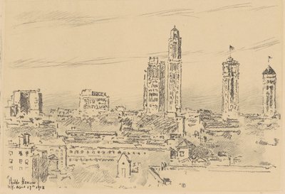 New York Skyline, Könnyű épületek, 1918. alkotó: Frederick Childe Hassam