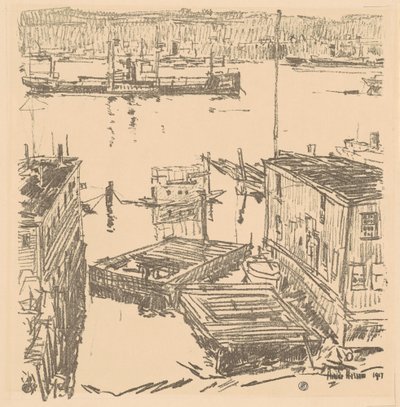 North River, 1917. alkotó: Frederick Childe Hassam