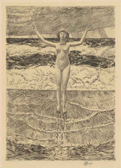 Esőcseppek és szörfözés, 1921. alkotó: Frederick Childe Hassam