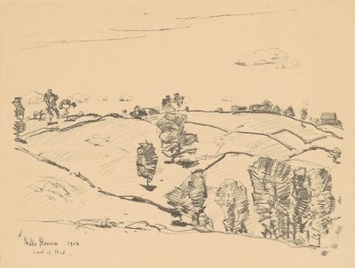 Kőkerítések, Nod földje, 1918. alkotó: Frederick Childe Hassam
