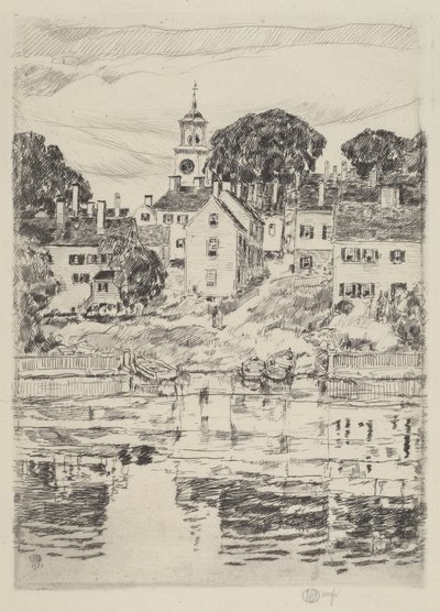 A templomtorony, Portsmouth, 1921. alkotó: Frederick Childe Hassam